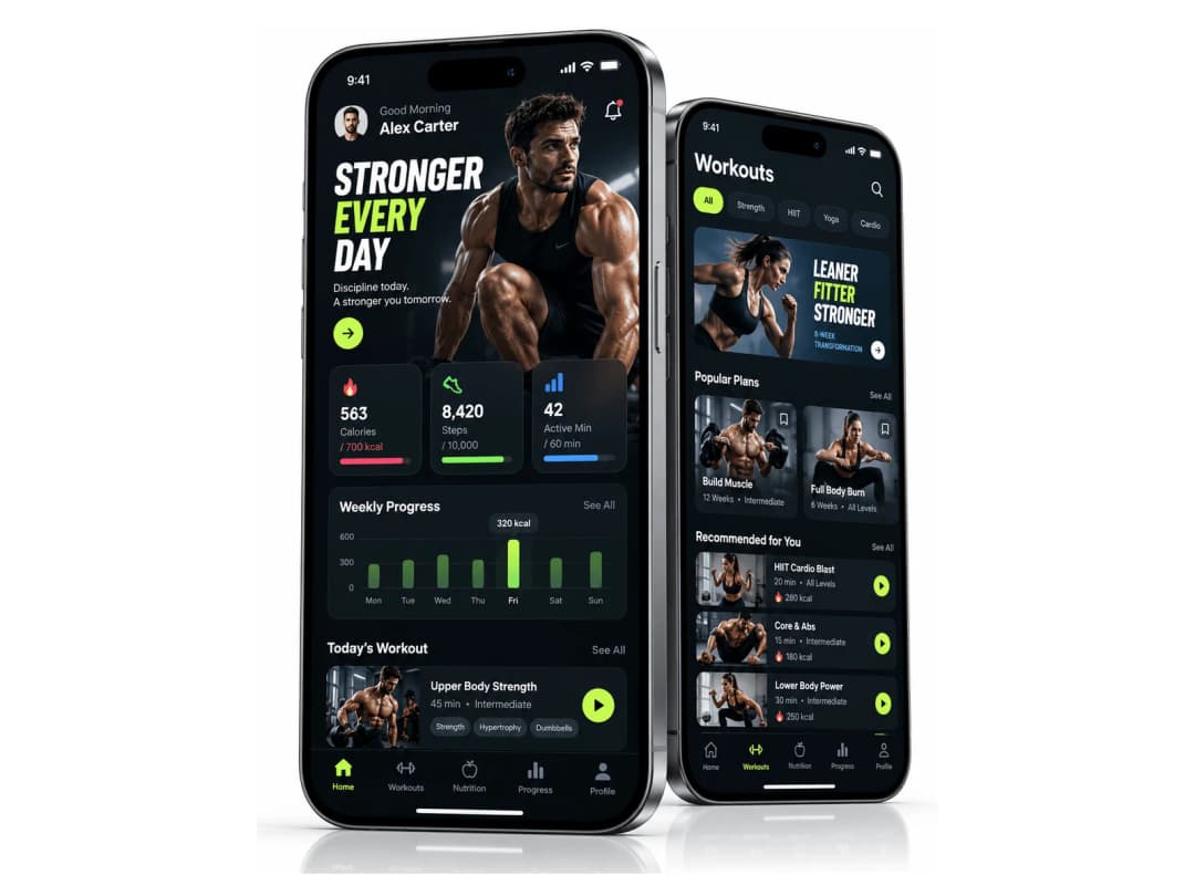 Fitness Tracking App website on desktop and mobile