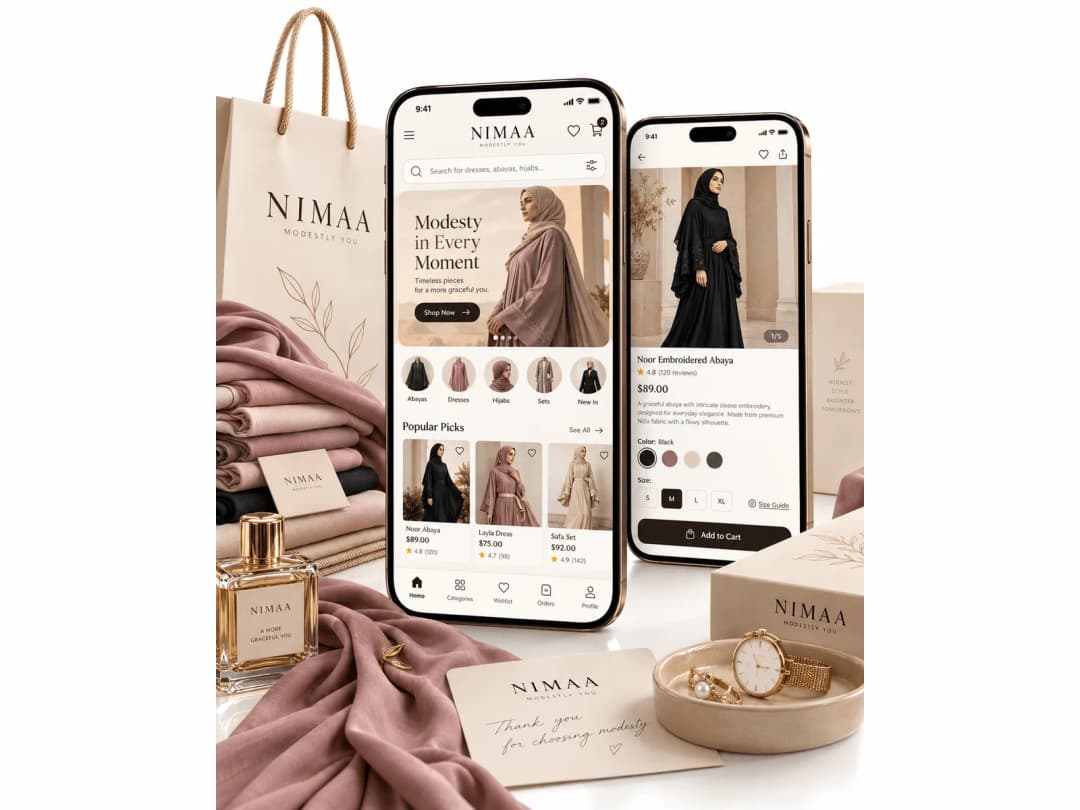 Nimaa website on desktop and mobile