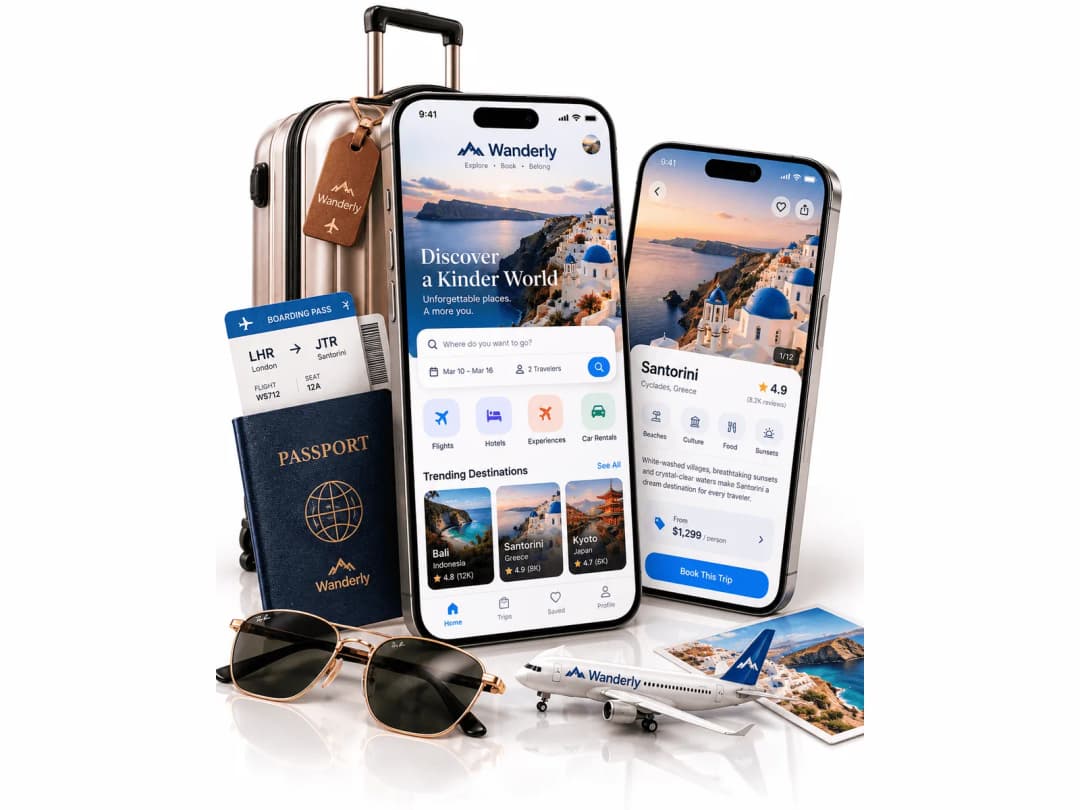 Wanderly website on desktop and mobile
