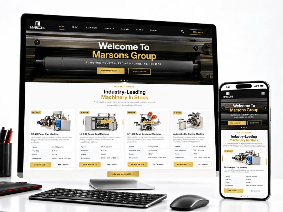 Marsons Group website on desktop and mobile