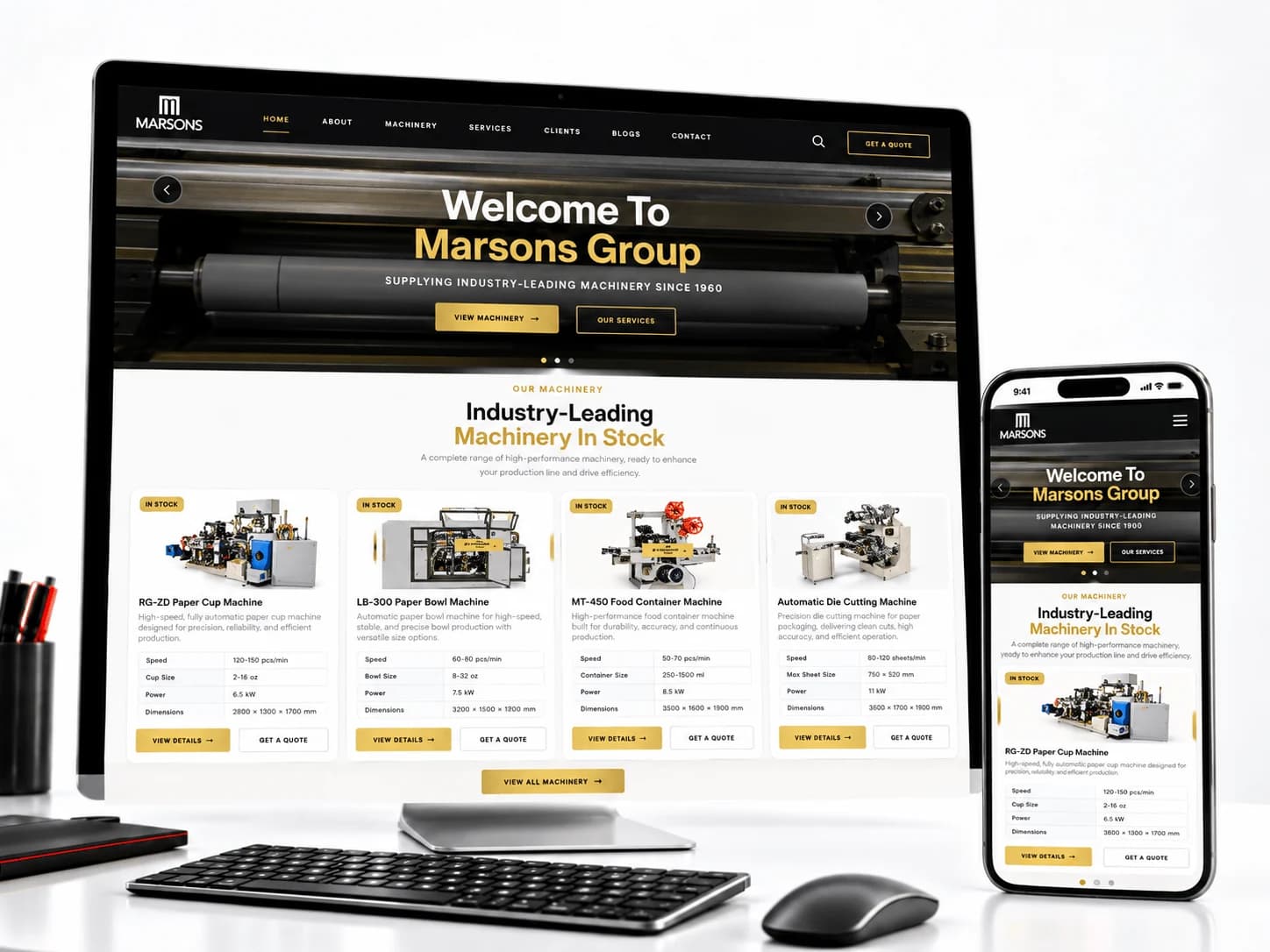 Marsons Group website on desktop and mobile