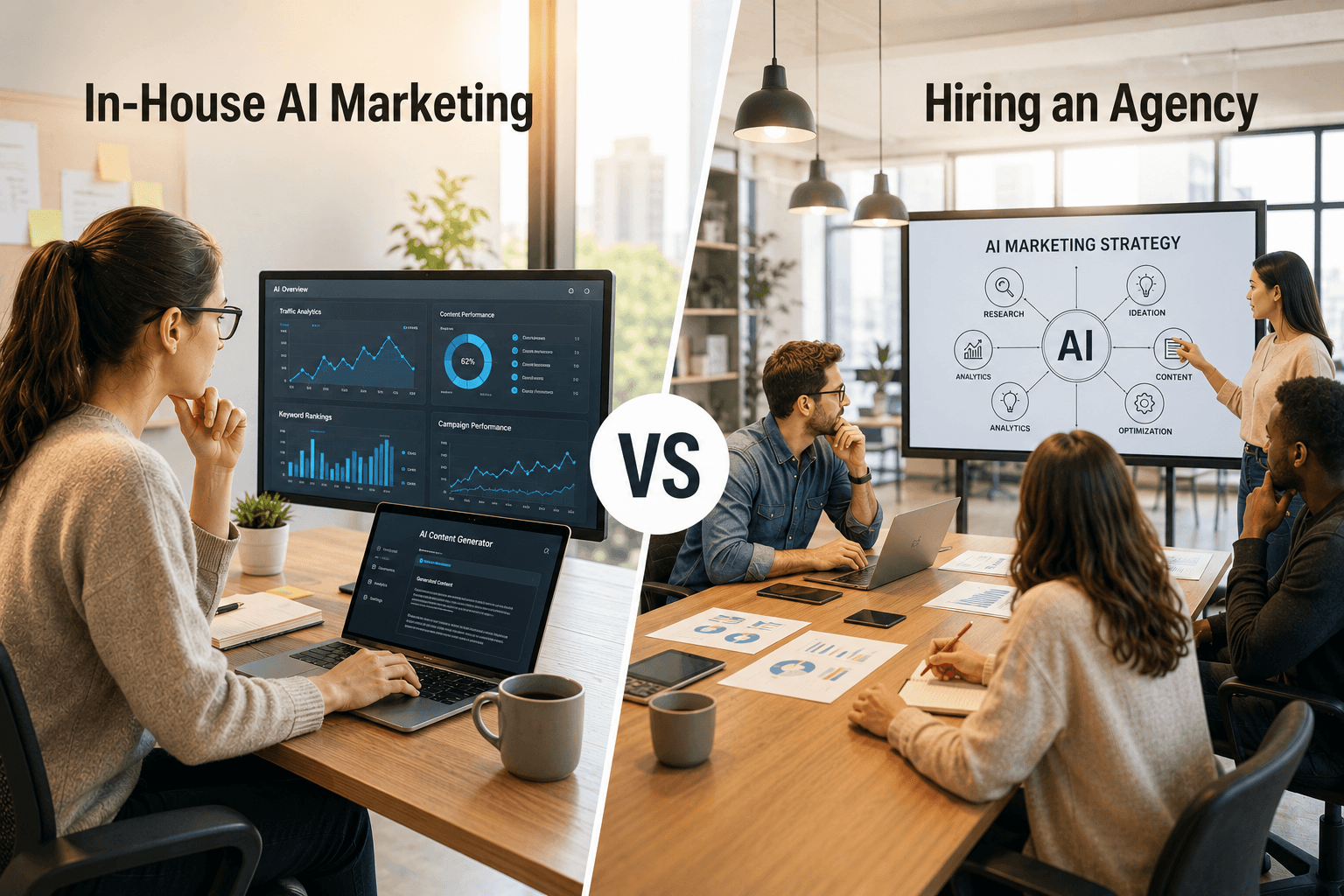 In-House AI Marketing vs. Hiring an Agency: Pros, Cons, and Costs