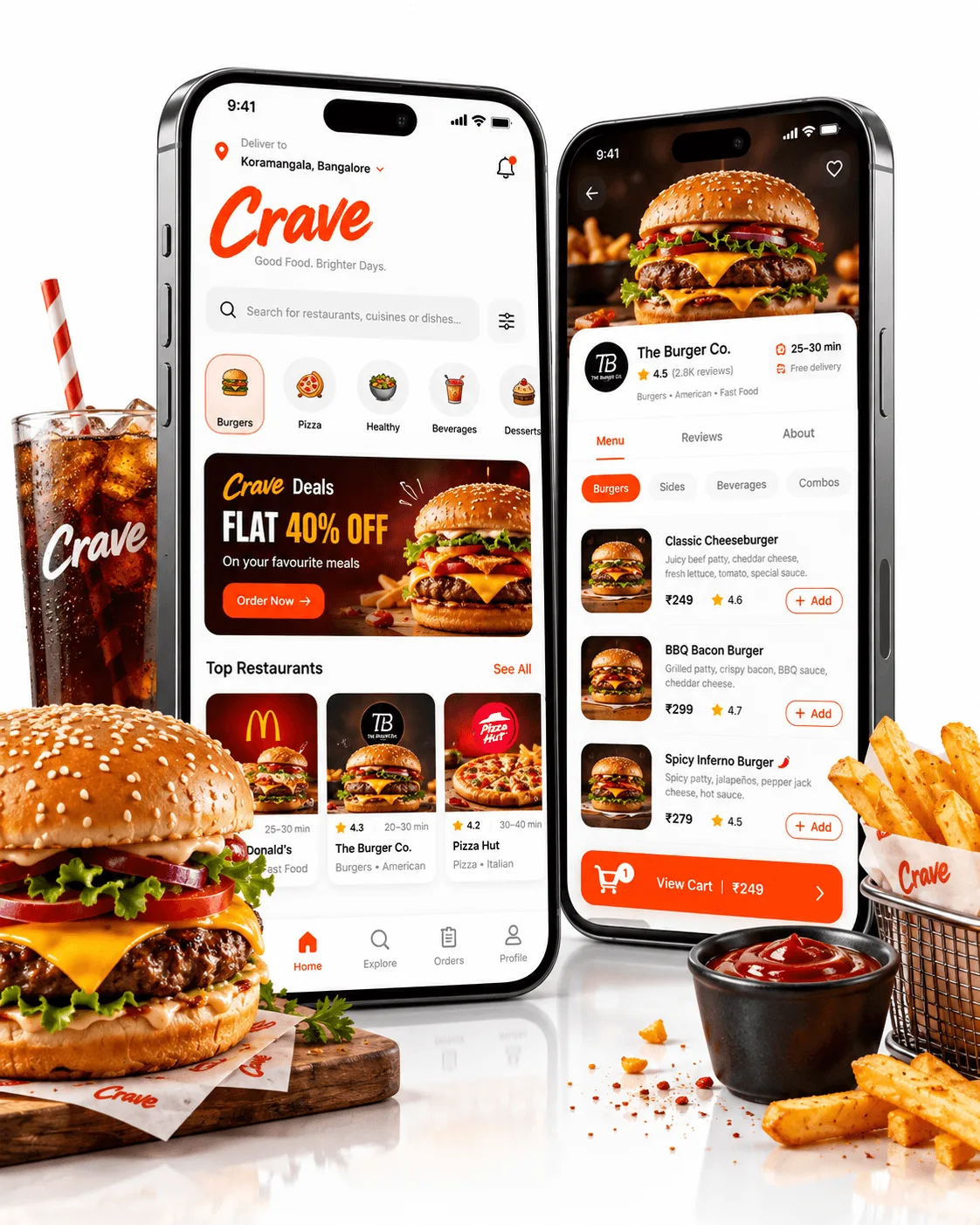 Crave app screens