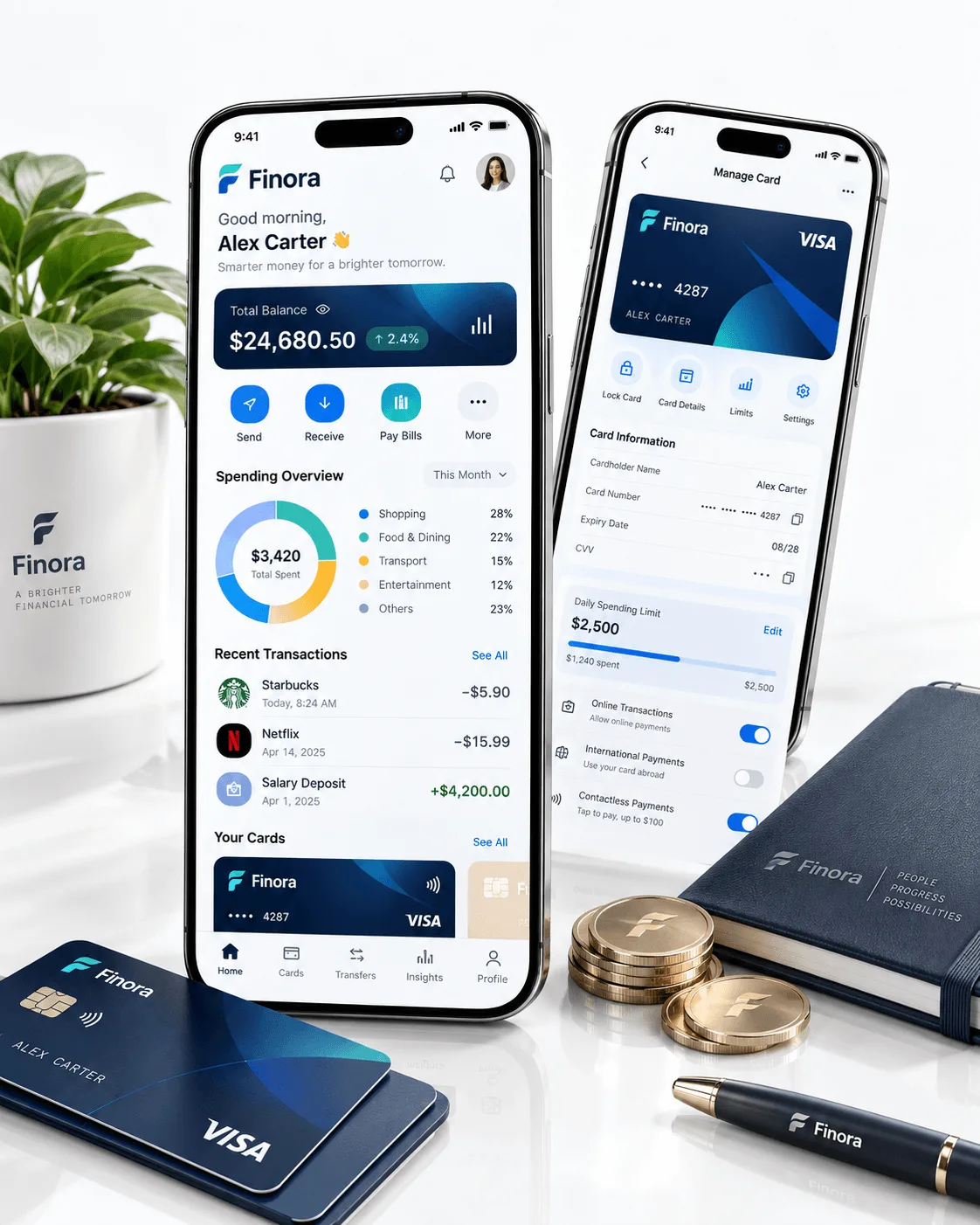 Finora app screens